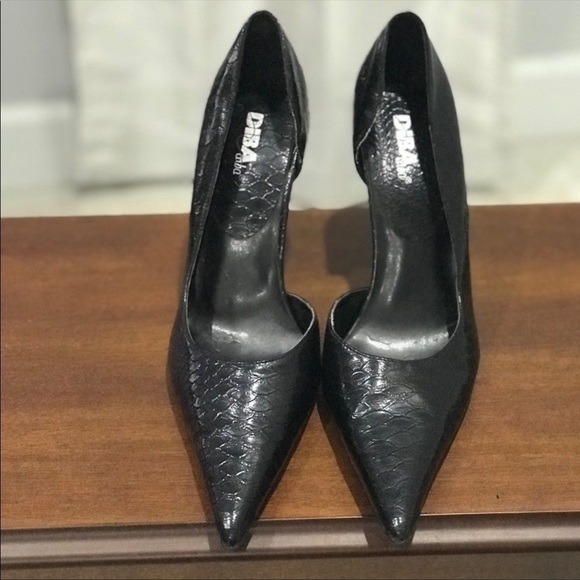 Diba black faux leather heels shoes size 9B - Picture 2 of 8